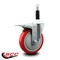 Service Caster 5'' Red Poly Swivel 7/8'' Expanding Stem Caster Total Lock Brake SCC-EXTTL20S514-PPUB-RED-78 - alternate 2